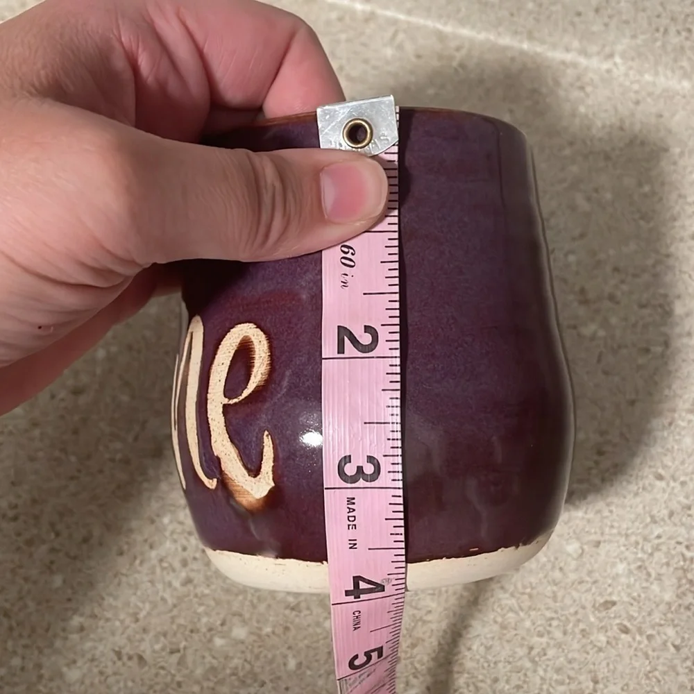 Handmade Purple Ceramic Clay Wine Cup NWOT